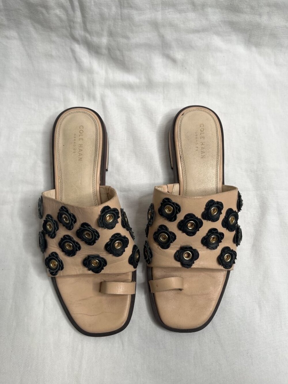 Cole Haan Womens Carly Floral Leather Slide Sandals 8 M - Picture 2 of 10